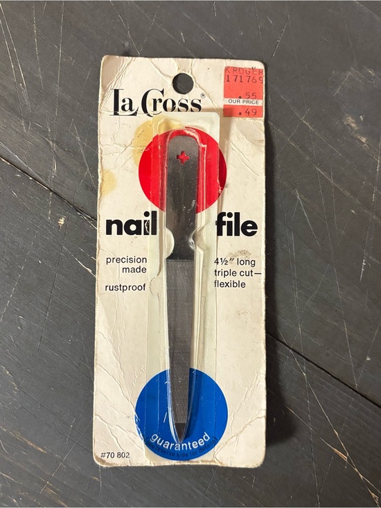 La Cross Other - Vintage La Cross Nail File Metal Triple Cut Flexible Rustproof with Package